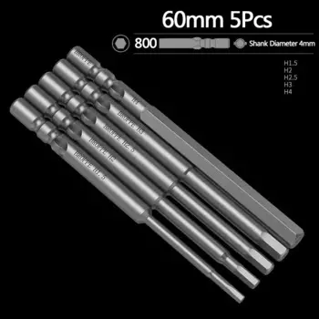 4 мм Круглый хвостовик Внутренняя шестигранная электрическая отвертка бита S2 Магнитная безопасная бита из легированной стали для электрической дрели 800