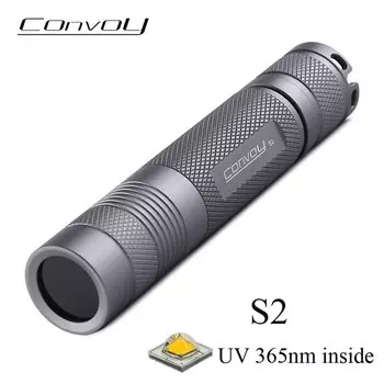 CONVOY MK S2 серый алюминиевый фонарик UV 5Вт 18650