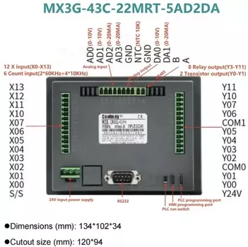 Coolmay MX3G-43C/70C HMI PLC