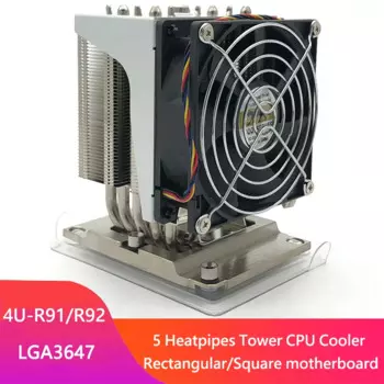 COOLSERVER R91 4U, Серверная модель, 5 тепловых труб, башенный вентилятор активного охлаждения ШИМ, охладитель воздуха, радиатор для LGA3647
