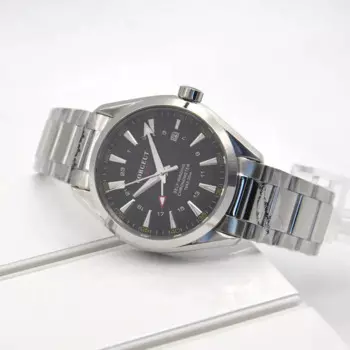 Corgeut 41 мм черный циферблат GMT мужские часы автоматический механический сапфировый кристалл браслет 316ss стальной ремешок Механические наручные часы мужские