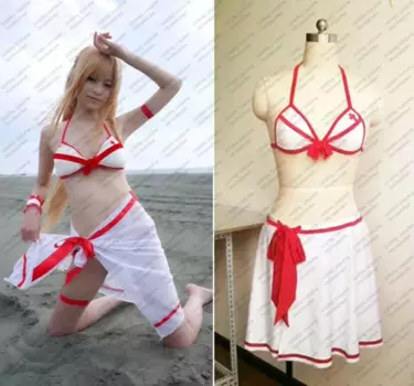 Cos SAO Asuna Купальник косплей аниме костюм для вечеринки по индивидуальному заказу