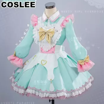 COSLEE Game NEEDY GIRL OVERDOSE OMGkawaiiAngel KAngel Прекрасное платье горничной, униформа, игровой костюм, карнавальный костюм, женская вечеринка на Хэллоуин