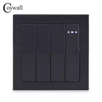 Coswall 4-х клавишный переключатель черный