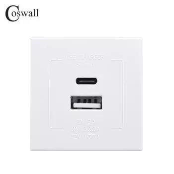 Coswall E45 / P45 двойная USB зарядка 20Вт белый/черный