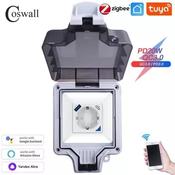 Coswall IP66 водонепроницаемая розетка с управлением через Wi-Fi