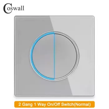 COSWALL Переключатель света 1/2/3/4 клавиши серого цвета