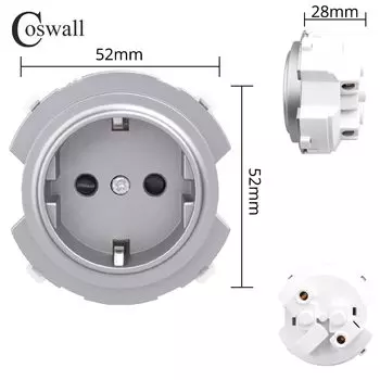 Coswall R11 серый выключатель с розеткой