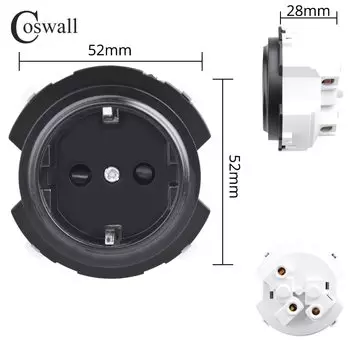 COSWALL R12 черный выключатель