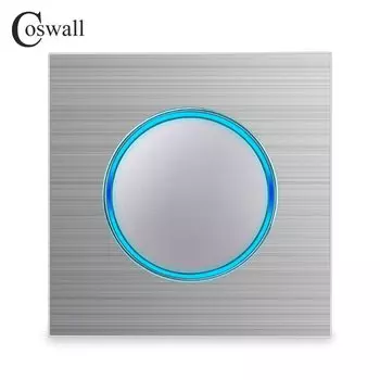 Coswall серебристый алюминиевый выключатель света 1/2/3/4 gang