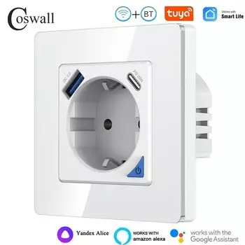Coswall умная настенная розетка с USB SWPPD86-01OG