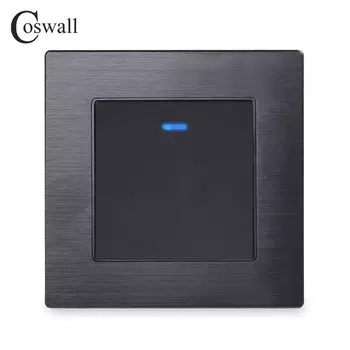 COSWALL выключатель света 1/2/3/4 клавиш черный