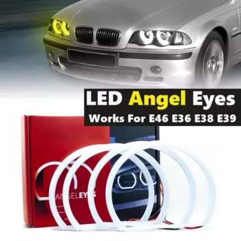 4x106 мм хлопковые светодиодсветодиодный фары Angel Eyes Halo Ring для BMW E46 Coupe Facelift 2004-2006 325ci 330ci
