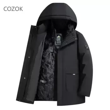 COZOK 2025 новые пуховые пальто с капюшоном и утиной подкладкой, мужская зимняя брендовая куртка для мужчин, повседневная мужская мешок