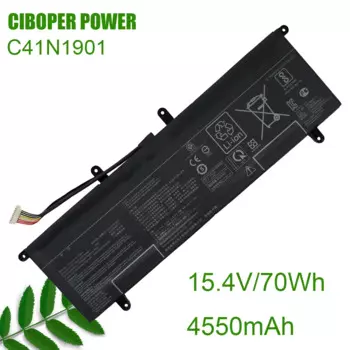 CP Аккумулятор для ноутбука 0B200-03520000 C41N1901 70Wh/4550mAh для ZenBook Duo UX481FA UX481FL UX481F UX481FLY UX4000F UX4000FL