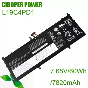 CP настоящая аккумуляторная батарея для ноутбука L19C4PD1 7,68 V/60Wh L19D4PD1 L19M4PD1 L19L4PD1 5B10U65274 5B10U65275 SB10W67395 для C640 13 C640-13IML