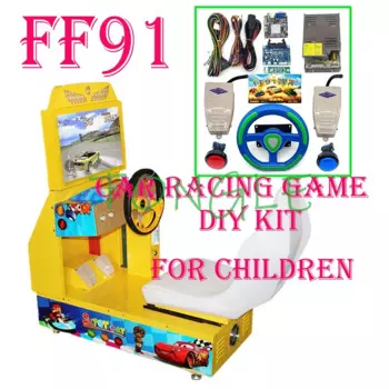 Crazy Racing FF91 пожарная машина DIY аркадный Шкаф детский симулятор вождения игровой автомат комплекты с гоночным рулевым колесом