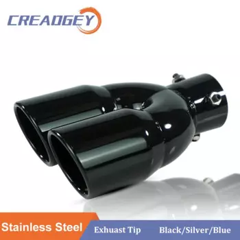 Creadgey 1 шт. Автомобильный задний наконечник выхлопной трубы из нержавеющей стали глушитель Универсальная насадка Модифицированная двойная выпускная труба автомобильные аксессуары