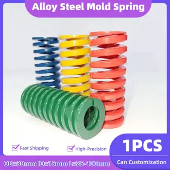 Creamily 1 шт. пресс-форма пружина спиральная штамповочная пружина сжатия OD = 30 мм ID = 15 мм L = 25-100 мм желтый/синий/красный/зеленый/коричневый