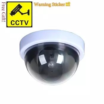 Creative Flashing Led Fake Camera Black Plastic Dome CCTV Dummy Camera Power Via AA Battery Surveillance Security System