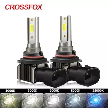 CROSSFOX 2 шт. Автомобильные фары H8 H11 LED H4 H7 60W 12000LM 9005 HB3 9006 HB4 5000K 6000K 8000K Автоматические противотуманные фары 12 В Светодиодные лампы накаливания