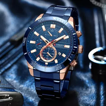 CURREN Модные мужские часы с хронографом Топ бренд нержавеющая сталь Ремешок Роскошные наручные часы для мужчин светящиеся водонепроницаемые часы