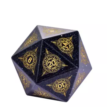 Cusdie 35 мм D20 каменные кости новый узор 20 сторонние игральные кости один D20 драгоценный камень многогранные кости для ролевых игр коллекционный подарок