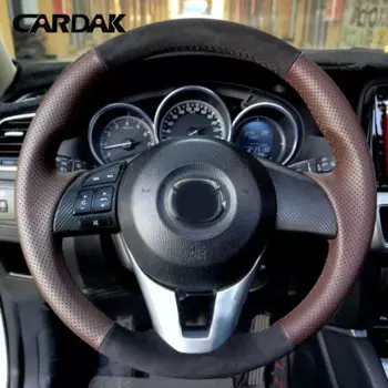 Индивидуальная противоскользящая замшевая оплетка для Mazda 3 Axela Mazda 6 Atenza Mazda 2 Чехол рулевого колеса автомобиля CX3 CX-3 CX5