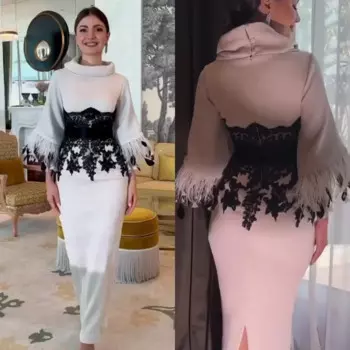 Индивидуальное платье из джерси с кисточками для помолвки с высоким воротником на заказ, платье миди es, платья Саудовской Аравии