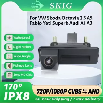 CVBS AHD 1080P Автомобильная ручка багажника Автомобильная камера заднего вида для VW Skoda Octavia 2 3 A5 Fabio Yeti Superb Audi A1 A3