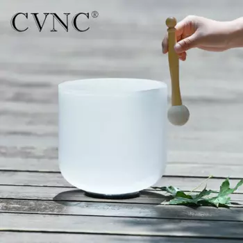 CVNC-белая хрустальная поющая чаша, инструмент для балансировки чакры для медитации с звуковым исцелением, 6 дюймов, 432 Гц или 440 Гц