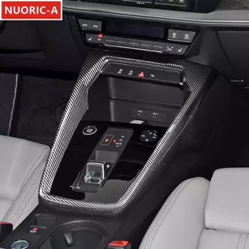 Цвет углеродного волокна, центральная консоль, рамка переключения передач, декоративная накладка для Audi A3 8Y 2021-2022, с левым рулем, интерьер автомобиля