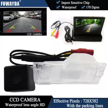 Цветная CCD Автомобильная камера заднего вида FUWAYDA с чипом для Ford Edge Escape Mercury Mariner + 4,3 дюймовый складной ЖК-монитор водонепроницаемый HD