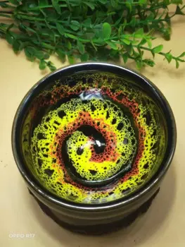 Цветная чайная чашка Jianzhan Tenmoku, чашка, фарфоровая чашка ручной работы с неглазурованной техникой для чайной церемонии, чашка и чашка для чайного сервиса
