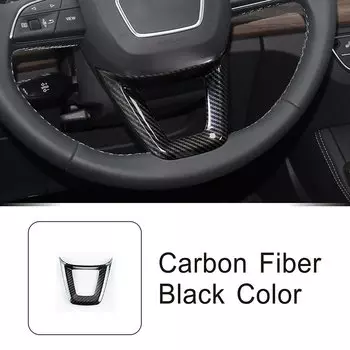Цветная рамка рулевого колеса из углеродного волокна, декоративная Обложка, отделка для Audi Q5 FY 2018-2021, автомобильный Стайлинг, аксессуары для интерьера
