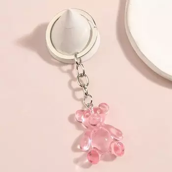 Цветной акриловый брелок для ключей, брелок с пластиковыми звеньями, медведь, брелок ручной работы для женщин и девушек, ювелирные изделия «сделай сам», подарки