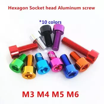 Цветные алюминиевые винты Angooter DIN912 M3 M4 M5 M6