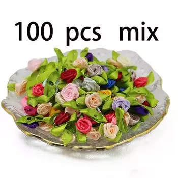 Цветные атласные розетки с бантами, 100 шт., homearound