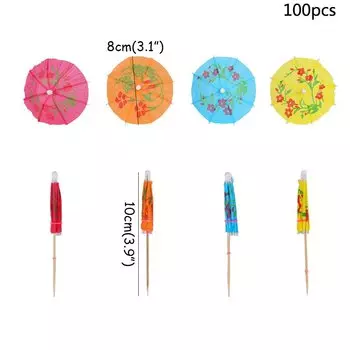 Цветные бумажные зонтики для коктейлей