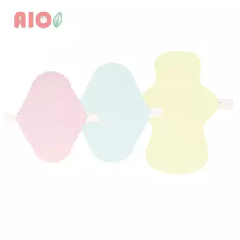 Цветные хлопковые менструальные экологические тканевые прокладки AIO, антимикробные Моющиеся Многоразовые гигиенические прокладки, менструальные прокладки, 3 шт.