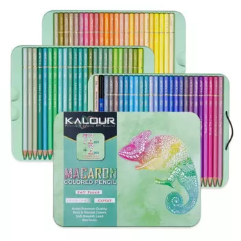 Цветные карандаши KALOUR Pro для взрослых, профессиональные цветные карандаши для детей, мягкие мелки для растушевки, затенения