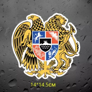Цветные наклейки «Герб Армении 14,5» для мотоциклов, 14 х Автомобильная наклейка из ПВХ см, три мишки, WCS730