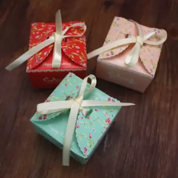 Цветочные кружевные свадебные подарочные коробки сладкие samll подарочные коробки 100 шт./лот