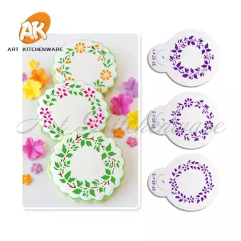 Цветочный трафарет для торта