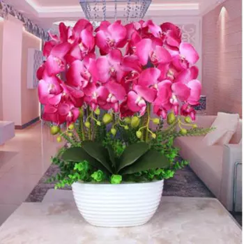 Цветок фаленопсиса, имитация костюма, украшение для гостиной, цветочный цветок с орнаментом, цельношелковый цветочный декоративный горшок