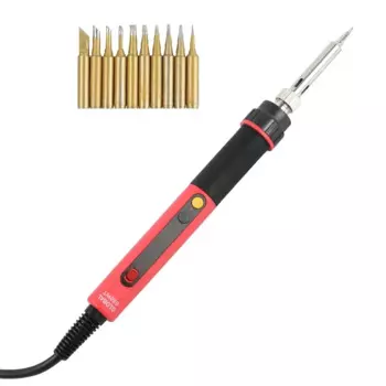 CXG E60WT Профессиональный СВЕТОДИОДНЫЙ Цифровой Регулируемый Электрический паяльник, ЕС 60 Вт, термостат, паяльник + 10 шт. наконечников