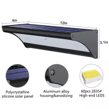 CXWON Солнечный настенный светильник 60/48 LED
