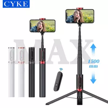 CYKE, длина 150 см, вращение на 360 градусов, гибкий штатив для селфи-палки длиной 60 дюймов с пультом дистанционного управления Bluetooth Ab202Max