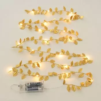 CYZQ Гирлянда из золотых листьев 20 LED