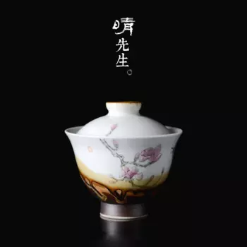 Цзиндэчжэнь, ручная роспись, Священный Gaiwan, чайная чашка, ручная работа, цветные дрова, фарфор, чай, пивоварение, анти-ожоги, розовый Бегония Te